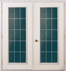 Facroy Direct Doors EXT METAL PAIR WITH WHITE INTERNAL GRID