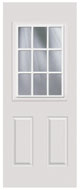 Facroy Direct Doors EXTERIOR METAL DOOR WITH HALF LITE 9 LITE  GRID GLASS