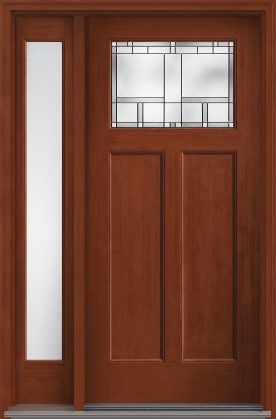 Facroy Direct Doors EXTERIOR FIBERGLASS 2 PANEL 1/4 LITE METROPOLIS SIDELITE DOOR FULL 1 LITE LOW-E