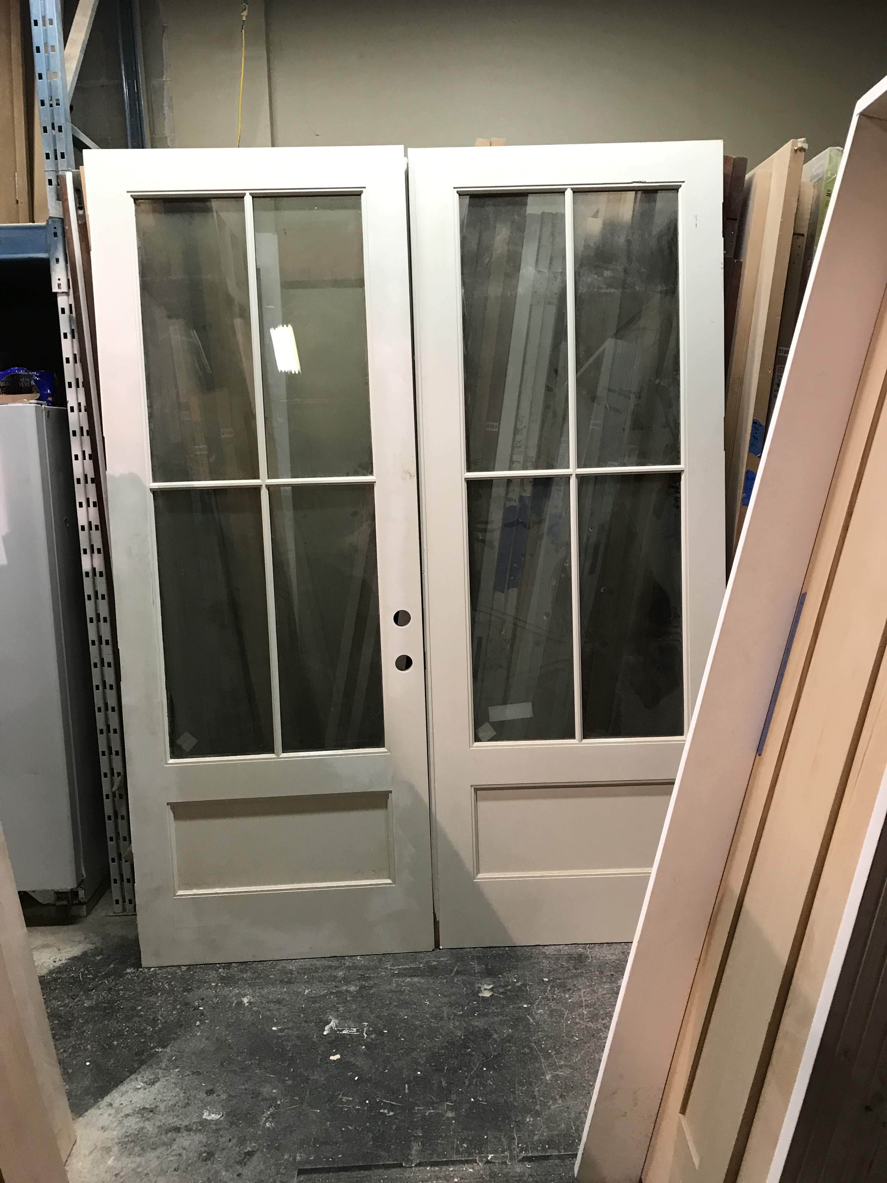 Facroy Direct Doors EXTERIOR PAIR OF FOUR LITE ONE PANEL BOTTOM