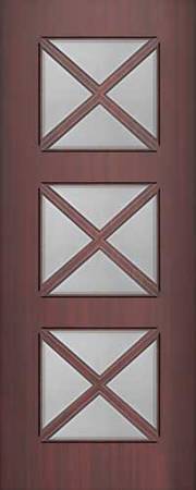 Facroy Direct Doors MAHOGANY (XP) Flush glazed panel with 12 lites