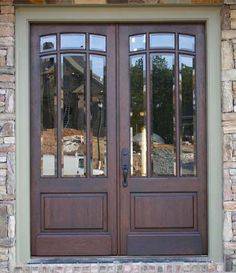 Facroy Direct Doors EXTERIOR DOUGLAS FIR 1 PANEL RAISED PANEL THREE QUARTER GLASS 6 LITE WITH 3 TOP LITES ARCHED 