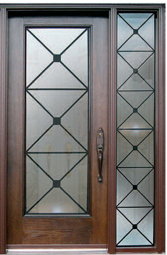 Facroy Direct Doors FIBERGLASS STAIN GRADE DS UNIT WITH WROUGHT IRON 